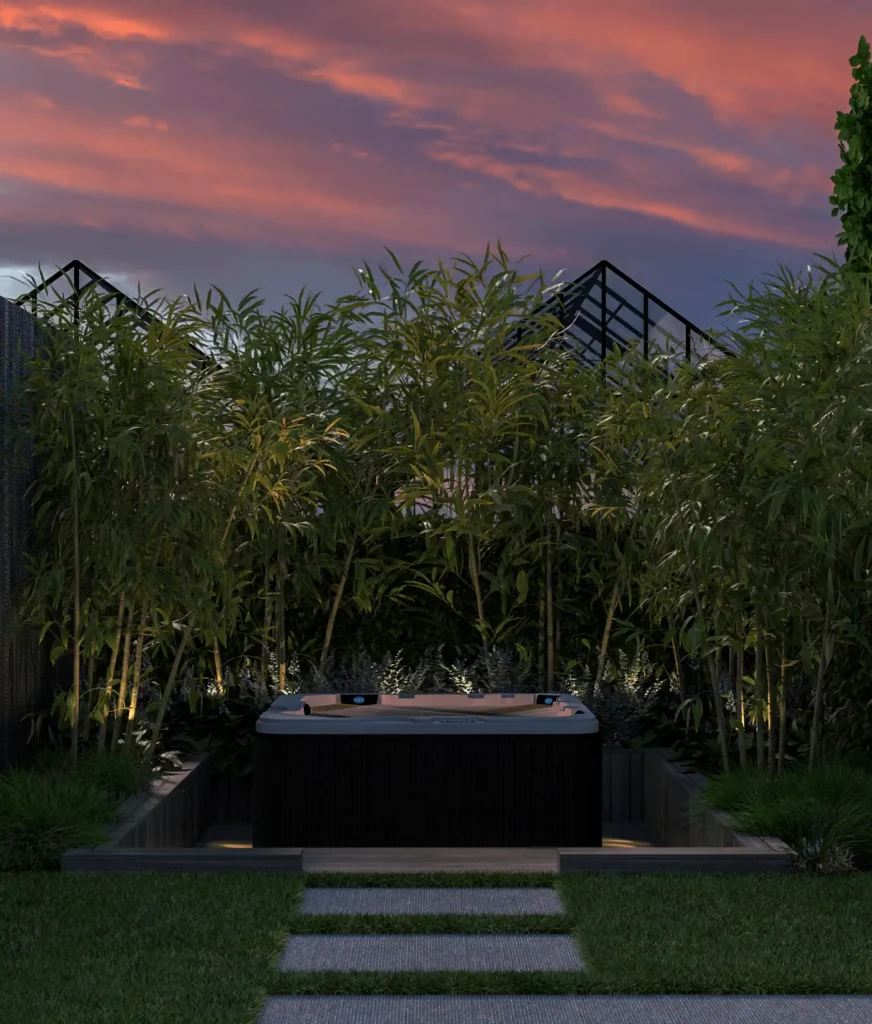 High-end tuinontwerp van project Luxury Al Fresco met een grindpad, grote donkere staptegels, een robuuste natuurstenen wand en weelderige beplanting door ERIC KANT.